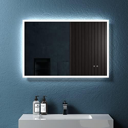 Bluhouzz Led מראה אמבטיה עם אורות, מראה קדמית ואור עם תאורה אחורית של 36 אינץ