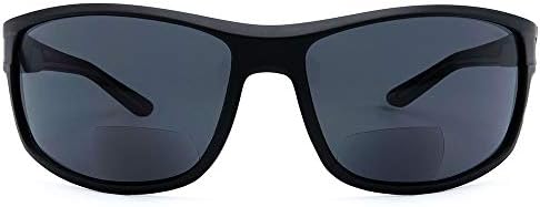 משקפי שמש ביפוקליים של ויטנזי קוראי ספורט עוטפים לקריאה מתחת לשמש בארי בשחור 3.00