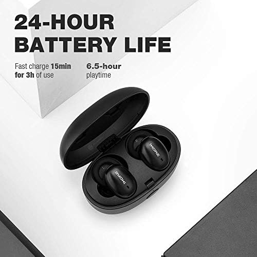 1 עוד יותר מסוגנן אוזניות אלחוטיות אמיתיות -צליל Hi -Fi של Bluetooth 5.0 סטריאו עם אוזניות מיקרופון מובנות