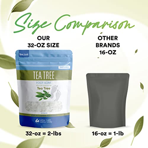 עץ תה רגל להשרות 32 אונקיות מלח אפסום עם עץ תה טבעי, לבנדר ואקליפטוס שמנים אתריים בתוספת ויטמין