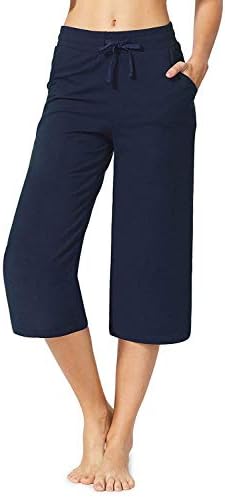 Myifu לנשים פעילות ליוגה טרקלין מקורה ג'רזי קפרי מכנסיים עם כיסים