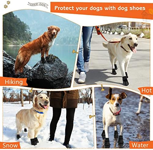 מגפי כלבים של DcoAgt, נעלי כלבים אטומות למים לכלבים גדולים עם סולית גומי נגד החלקה, מגן מגן כפות נושם לריצוף