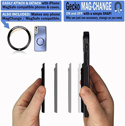 GECKO מאובטח ארנק מגנטי אוניברסלי MAGSAFE לכל טלפון - מחזיק כרטיסי רצועת בטיחות - שימוש עם iPhone