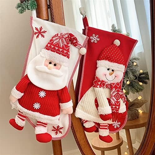 Aetygh 2 חבילה של גרבי חג מולד גדול במיוחד, 17.7 אינץ 'סנטה שלג איש גרבי משפחה חמודים מסיבת