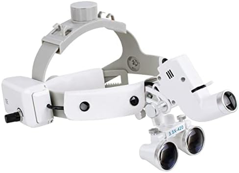 אפרודיטה מגדלת משקפת 3.5 איקס 5 וואט סרט מתכוונן פנס זכוכית מגדלת רפואית די-106 לבן