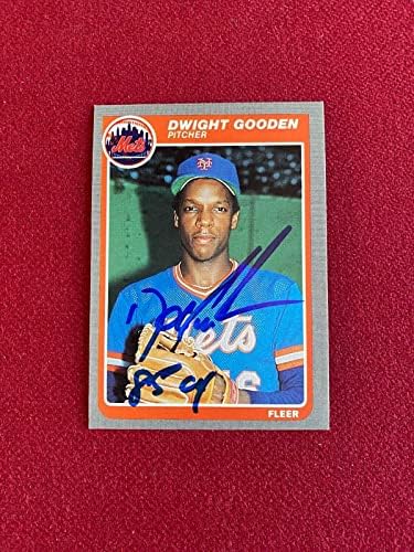 1985, Dwight Gooden, חתימה , ins. כרטיס טירון פליי - כרטיסי חתימה של בייסבול.