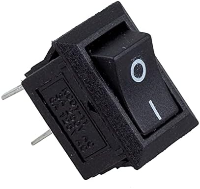 5 PCS כפתור שחור SPST ON/OFF מתג נדנדה עגול AC 6A/125V 3A/250V עם 5 X AC 250V 3A 2 PIN ON/כיבוי