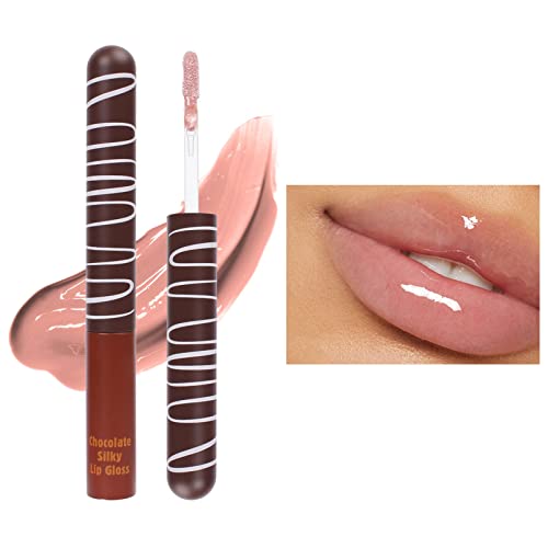 שוקולד שפתיים זיגוג לחות לחות לאורך זמן לחות לא דביק עירום מים אור איפור אפקט נשי 5.5 מיליליטר