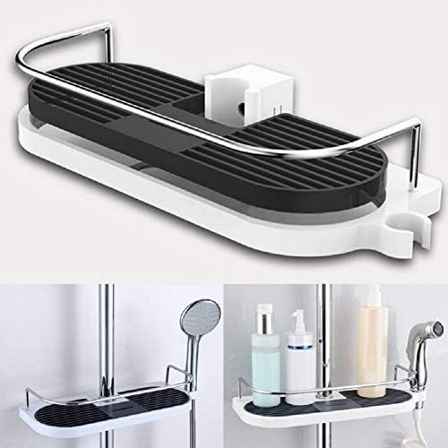 מקלחת Hztyyier מדף קאדי מדף אמבטיה מחזיק מארגן מתלה לאמבטיה, שמפו, מרכך ואביזרי אמבטיה אחרים