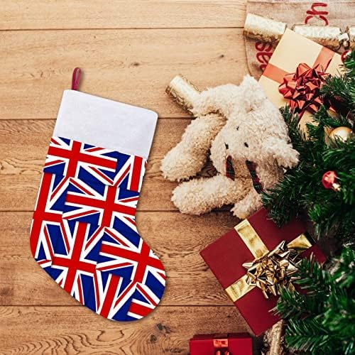 דגלי גרבי גרב תלויים של בריטניה לחג המולד של בריטניה לעץ עץ חג המולד תפאורה ביתית של חג
