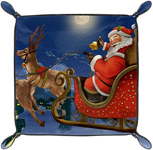 ליטני סנטה במזחלת מסירת מתנות מארגן מארגן מגש אחסון תיבת מיטה ליד מיטה קאדי שולחן עבודה שמירת ארנק קופסת
