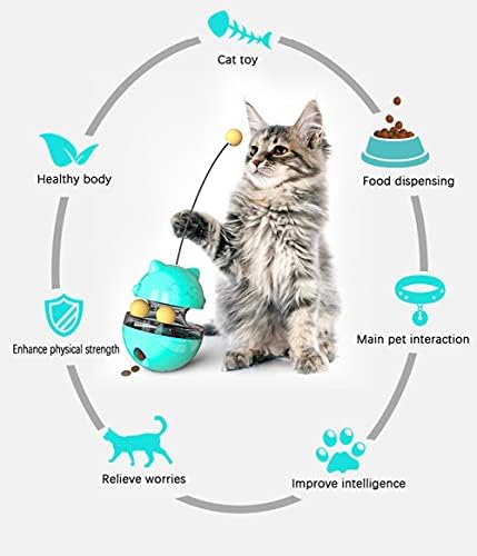 מתקן טיפולי חתול אינטראקטיבי עם גוף איזון נדנדה, צעצועי חתול כוס מצחיקים לחתולים מקורה, חתלתול מתכוונן מזין