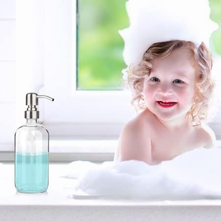 Arktek מתקן סבון נירוסטה 13.5 גרם פלוס מתקן סבון זכוכית - מתקן סבון צלחות ברור למטבח, חדר אמבטיה,