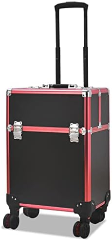 WDBBY מזוודה נסיעות יופי קוסמטיקה קוסמטיקה קופסת אחסון מזוודות ארט מסע נרתיק עגלת גלגלים קיבולת גדולה