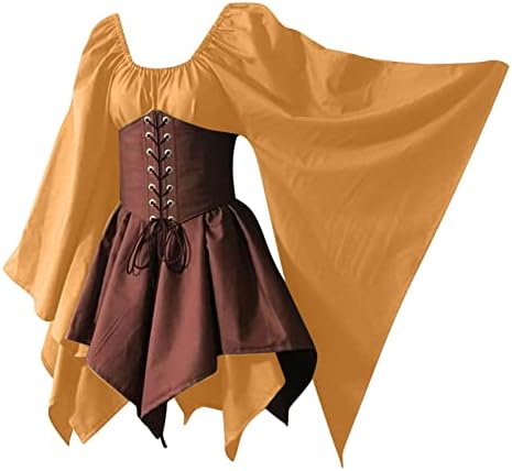 ימי הביניים רנסנס שמלות עם מחוכי ליל כל הקדושים שדון פיות תלבושות פרפר שרוול סדיר מכפלת רן