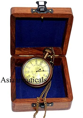 לונדון ויקטוריאנית 1876 שעונים ימיים עיצוב מתנה לחג המולד ימי עם קופסת עץ לונדון ויקטוריאנית 1876