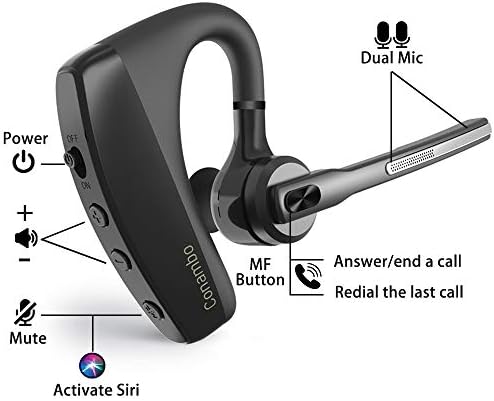 אוזניות Bluetooth CVC8.0 ביטול רעש מיקרופון כפול, אוזניות Bluetooth אלחוטיות V5.0 אוזניות נטולות דיבוריות,