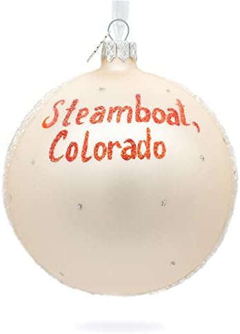 אתר סקי Steamboat, קולורדו, ארהב כדור זכוכית קישוט חג המולד 4 אינץ '