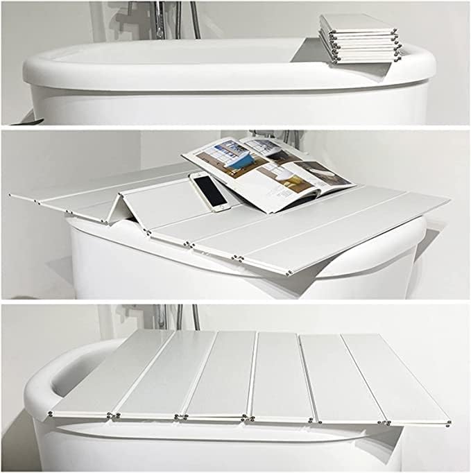 Haikangshop PVC אמבטיה כיסוי אמבטיות אמבטיות בידוד, מתקלת מתלה אמבטיה אטום למים מתלה לאחסון, עובי 0.6 סמ,