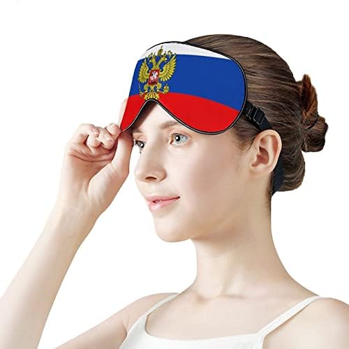 דגל הנשר הרוסי מכסה מסיכת עיניים רכה מוצלת אפקטיבית מסכת שינה נוחות עם כיסוי עיניים עם רצועה מתכווננת