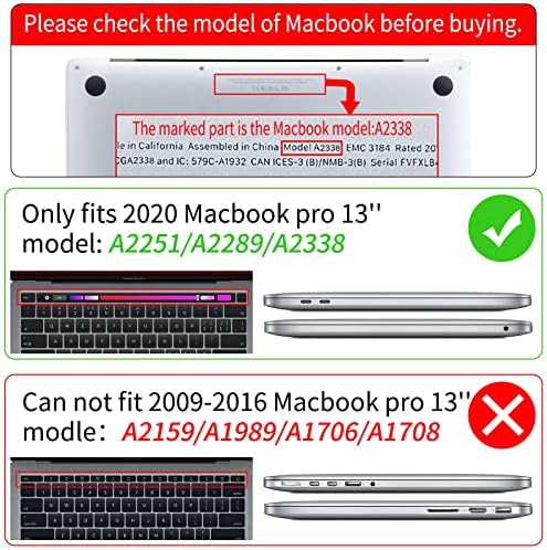 Seorsok תואם ל- MacBook Pro 13 אינץ 'מקרה 2020 2019 2018 2017 שחרור M1 A2338/A2289/A2251/A2159/A1989/A1706/A1708