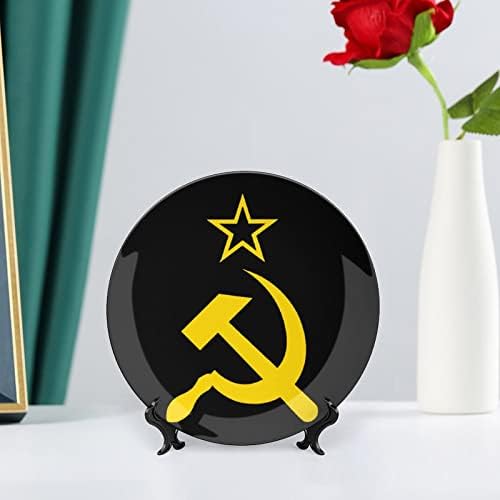 רטרו רוסית דגל סובייטי ברית המועצות המוצא עצם מצחיק סין צלחת דקורטיבית צלחות קרמיקה עגול