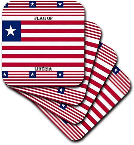 דגל 3 של ליבריה - חוף ים רך, סט של 4