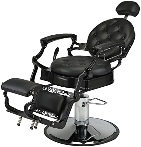ZLXDP תספורת יופי כסא סלון יופי כיסא ספר הידראולי סטיילינג רטרו עור כיסא ספר שחור שחור