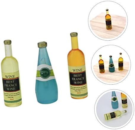 צעצועים 3 יחידות סימולציה בקבוק יין אביזרי שולחן שולחן מיני משקאות שולחן כתיבה טופר מיניאטורה משקאות