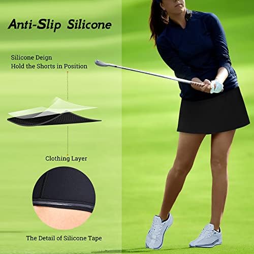גולף טניס של Mirity ריצה חצאיות Skorts Active לנשים - עם רירית סיליקון אחיזה ו 7 כיסים