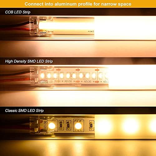 מחבר רצועת LED של Nicelux Cob 2 פינים 8 ממ רצועה לחוט נטול פערת לצבע יחיד שאינו אטום למים עם שקית חוטי