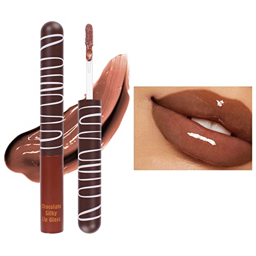 ספוג איפור אור שוקולד זיגוג שפתיים לחות לחות לאורך זמן לחות לא דביק עירום מים אור נשי אפקט איפור