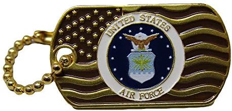 חבילת MWS של 3 חיל האוויר של ארצות הברית מנופפת בכובע זהב כובע כובע דש/שרשרת מפתח