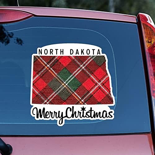מדבקות חג מולד צפון דקוטה מדבקות מדינת בית מררי חג המולד צפון דקוטה מפת מכונית מדבקות קלטות חג המולד