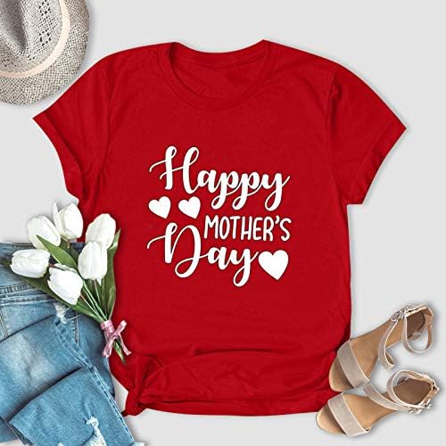 חולצת טי של יום האם שמח 2023 לנשים אמא סבתא מכתב הדפס טריקו