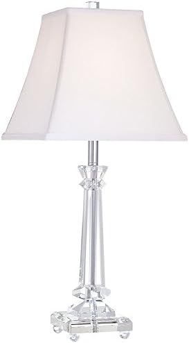 וינה מלא ספקטרום מסורתי גלאם יוקרה שולחן מנורת 25 גבוהה ברור דק פרופיל קריסטל זכוכית מחודד טור לבן