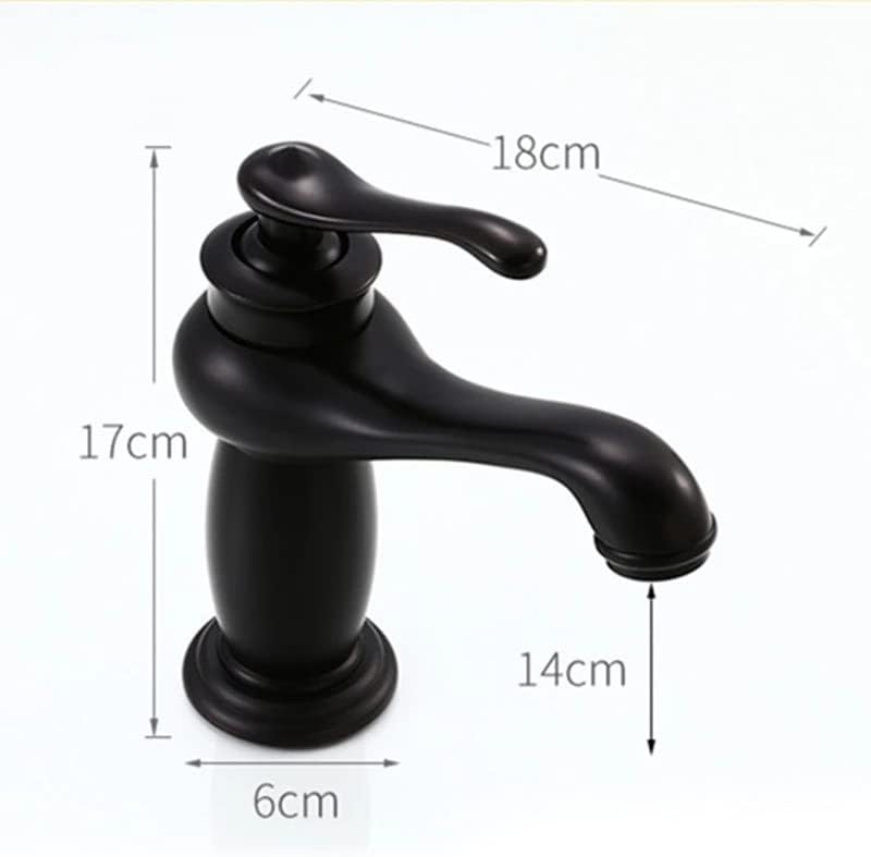 N/A ברז אגן שחור פליז שחור סגנון כיור אמבטיה ברז ברז ידית יחידה סיפון כביסה וינטג 'ברז (צבע: A, גודל