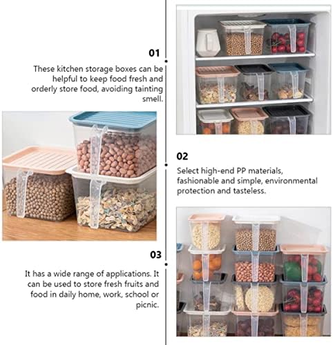 5 יחידות אטום מזון פירות קופסא פלסטיק מטבח אחסון תיבה עם ידית ומכסה