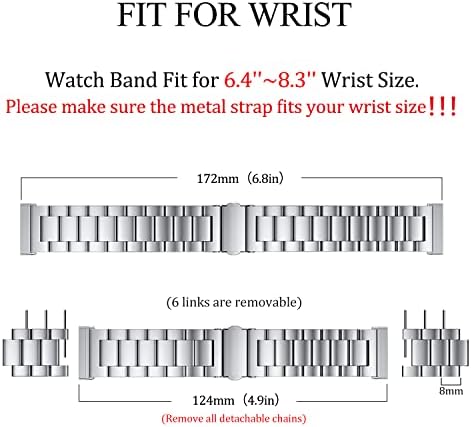 2 חבילה חיבור להקת שעון נירוסטה עם פס שעון מתכת עבור Fitbit Versa 4/Sense 2, עם TPU רך מקרי הגנה על כיסוי