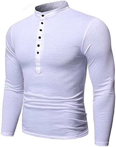חולצות טריקו של צוואר כפתור xxbr לגברים, חייל שרוול ארוך הנלי נגד צוואר טש חולצה אימון