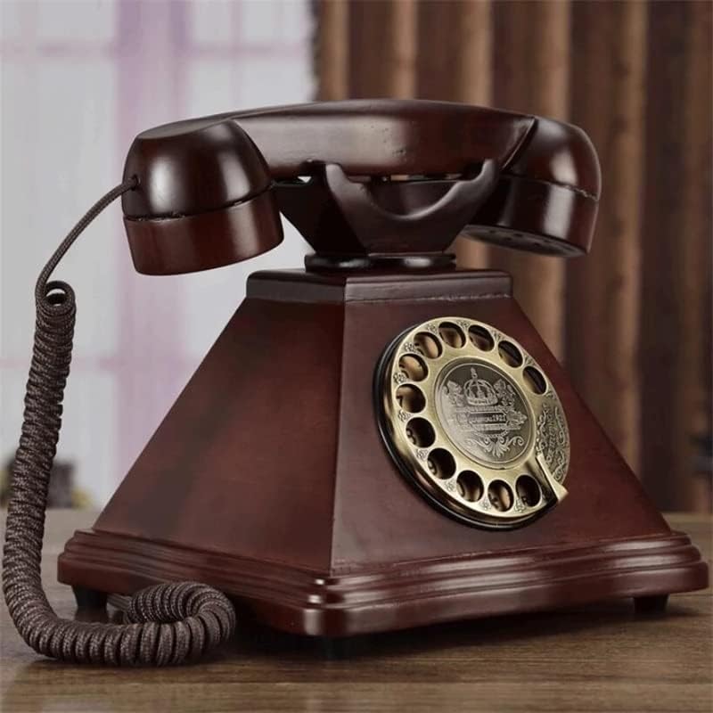 חיוג סיבוב עתיק עתיק טלפון קבוע עץ מוצק אירופאי רטרו טלפונים טלפונים משרדים ביתיים