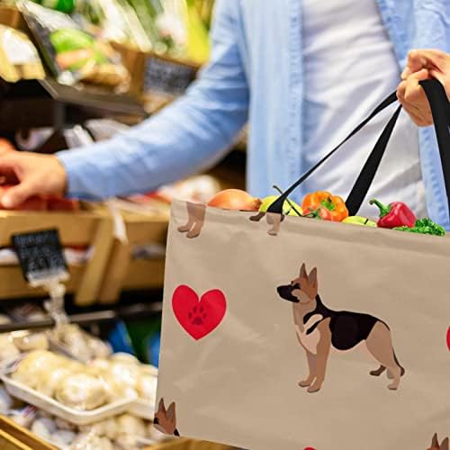 סל קניות לשימוש חוזר כלב כלב גרמני רועה נייד שקיות מכולת פיקניק ניידות שקית קניות סל כביסה