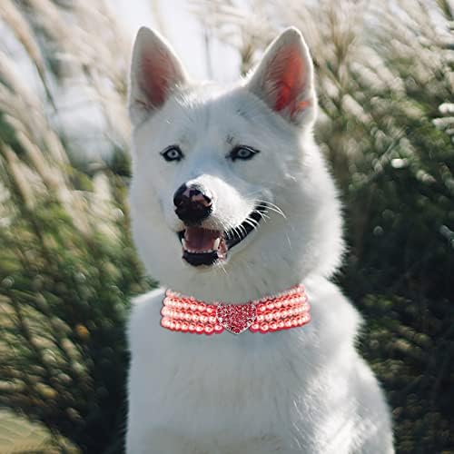 צווארוני חיות מחמד לכלבים שרשרת תכשיטים צווארוני חיות מחמד צווארוני פנינה חמודים שרשרת אופנה לחיית מחמד לכלבים