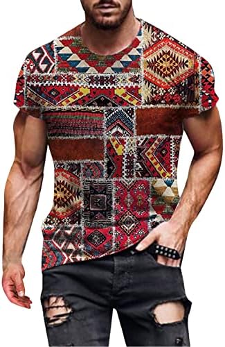 חולצות שמלת גברים חולצות מזדמנים לגברים רחוב טופ רחוב 3D הדפסה דיגיטלית עגולה צוואר אופנה עליון חולצה רכה קצרה