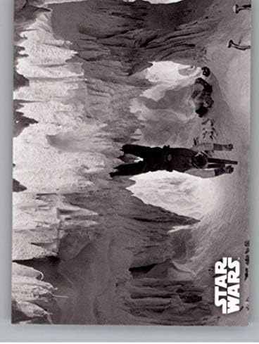 2019 Topps Empire מלחמת הכוכבים מכה בחזרה בשחור לבן 7 בתוך כרטיס המסחר של Wampa Luke Luke Skywalker