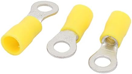 200 יחידות קרוואנים 5.5-5 מחבר מסוף מלחץ טבעת מבודד מראש צהוב לחוט 12-10 (200 יחידות קרוואנים 5.5-5 קדם