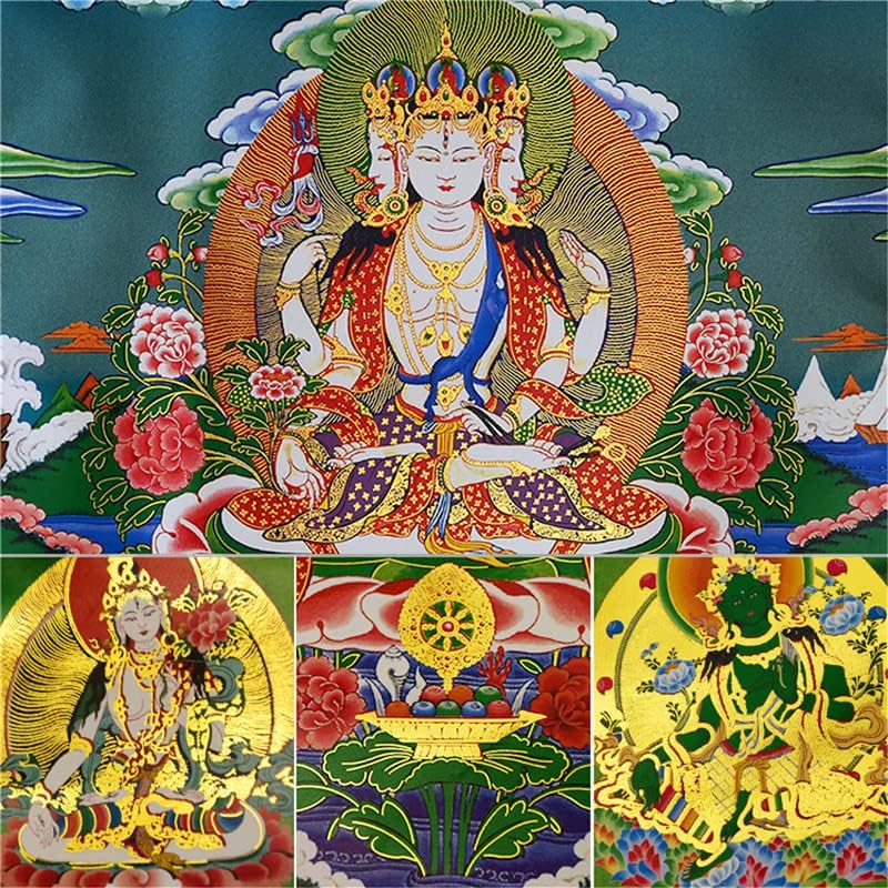 Gandhanra Six Avalokitesvara חמוש, 6 בודהות מרפאות, אמנות ציור טיבטי Thangka, בודהיסט Thangka