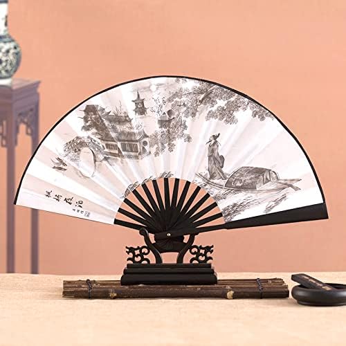 Egazs מאוורר מתקפל מאוורר מתקפל סגנון סיני בסגנון 8 אינץ 'סגנון עתיק מאוורר נייד לגברים ונשים שמונה