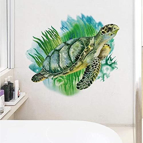 כמו בחיים יפה חמוד ירוק ים צב בעלי החיים 3 ד ויניל אמבטיה קיר מדבקות נשלף קיר מדבקות אמנות קישוטי