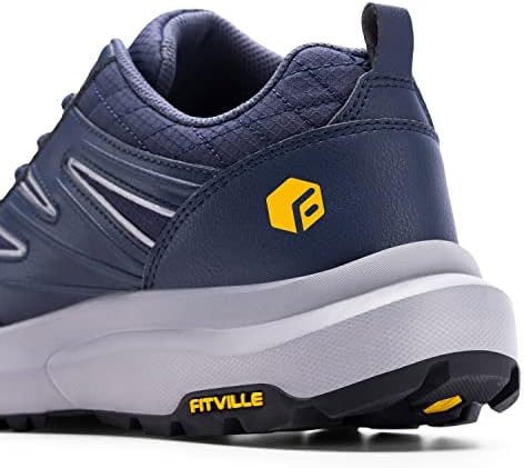 נעלי טיול רחבות של Fitville Mens נעלי עבודה עמיד למים נעלי עבודה חיצוניות מסלולי סניקרס עם תמיכה בקשת